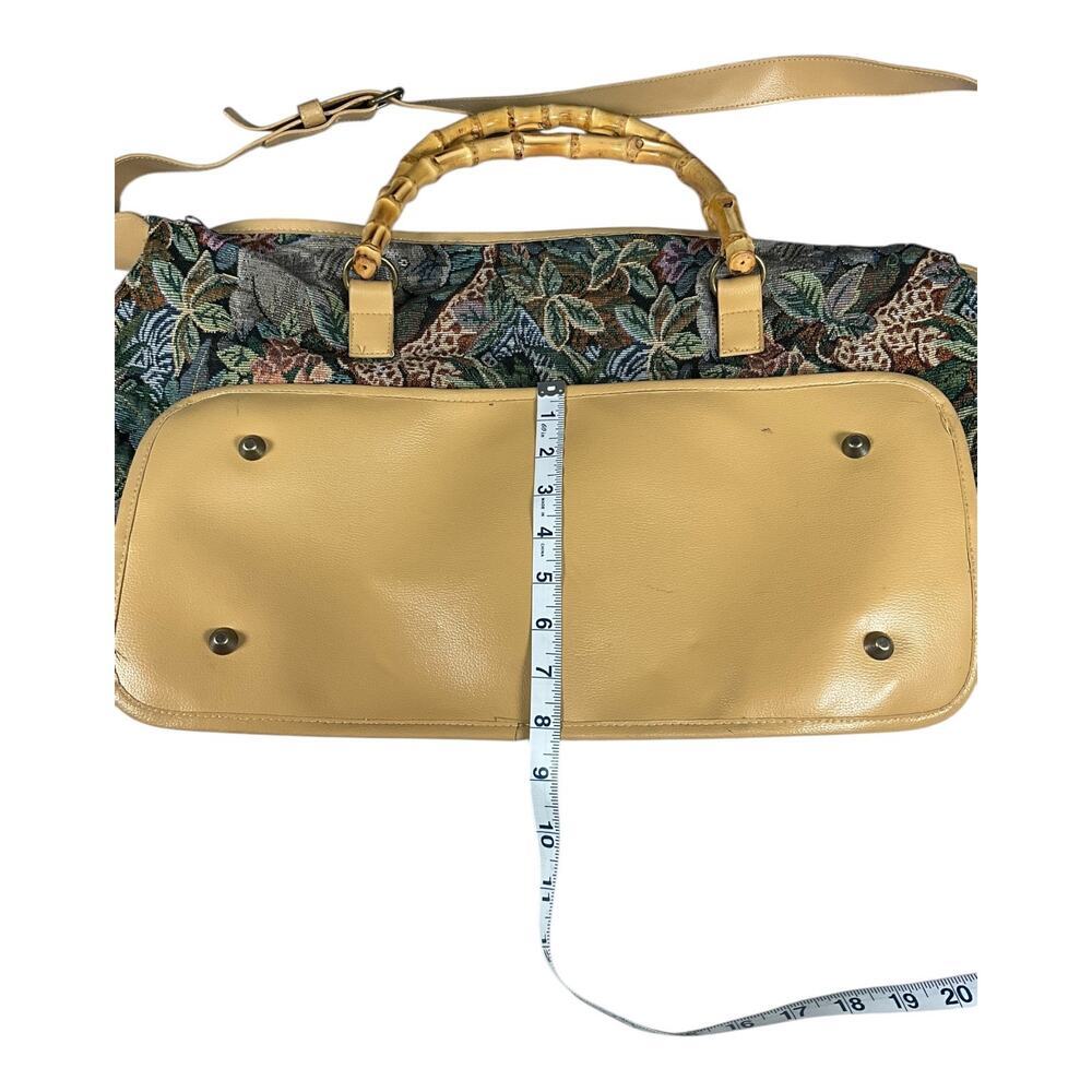 Tapestry Jungle Print Bamboo Handle Tote Bag - Multicolor - Picture 10 of 13
